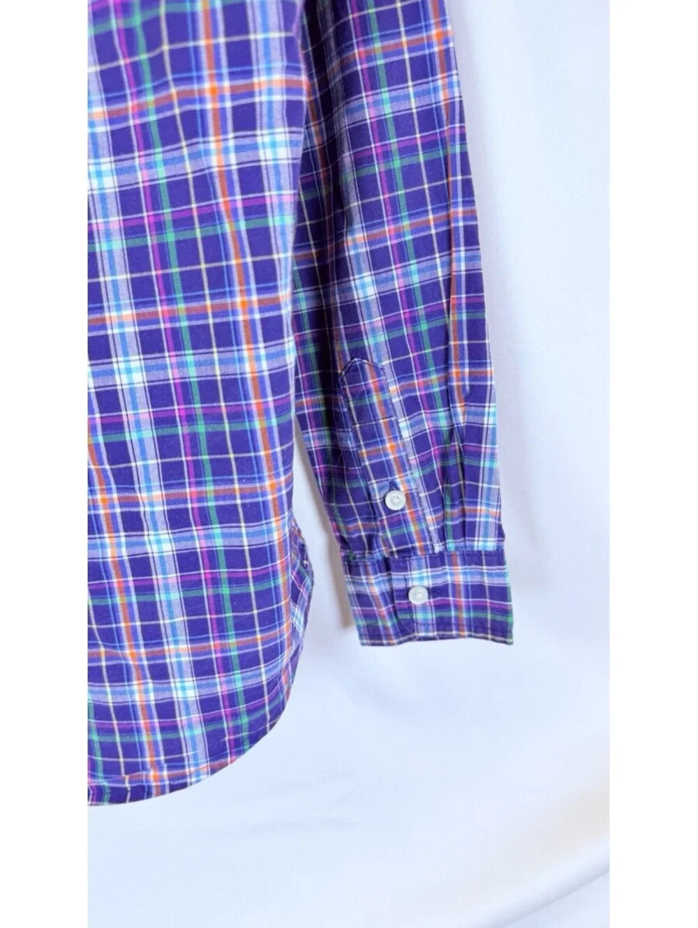 Ralph Lauren Shirt Boys Blue Pink Plaid Long Sleeve Button Up Casual Sz 7 Preppy